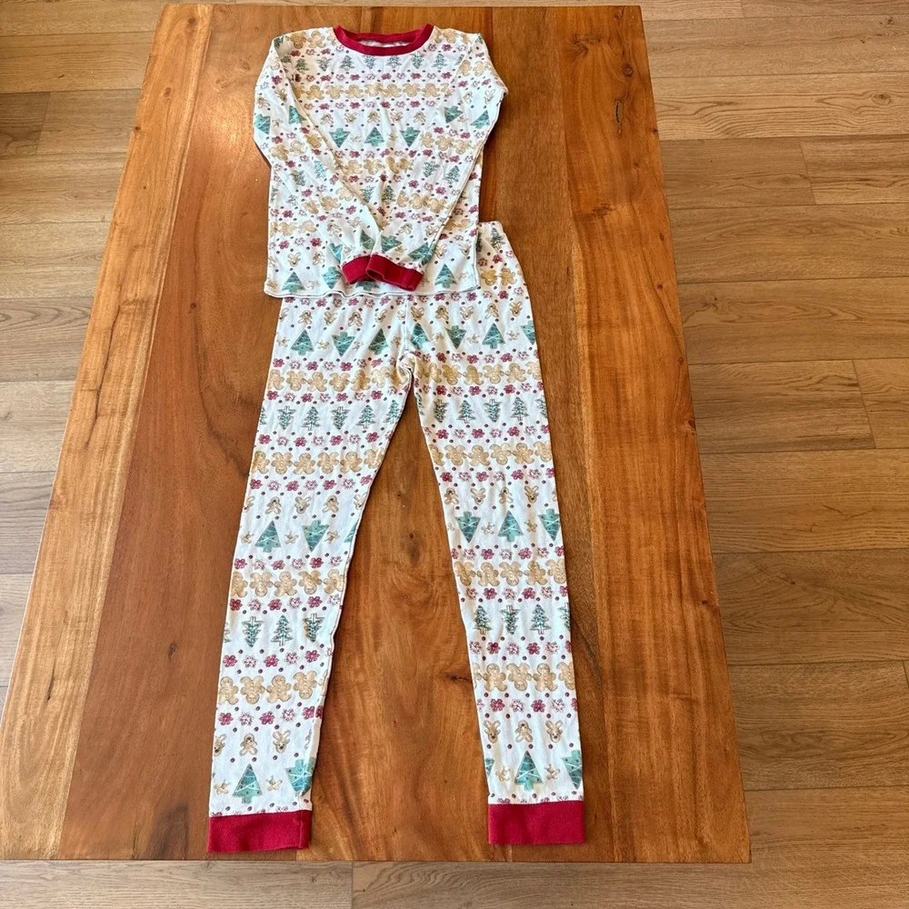 Burt's Bees Kids Gingerbread Christmas Pajama Set Size 10Y